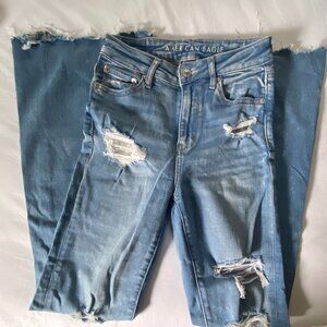 American Eagle Ripped Flare Jeans